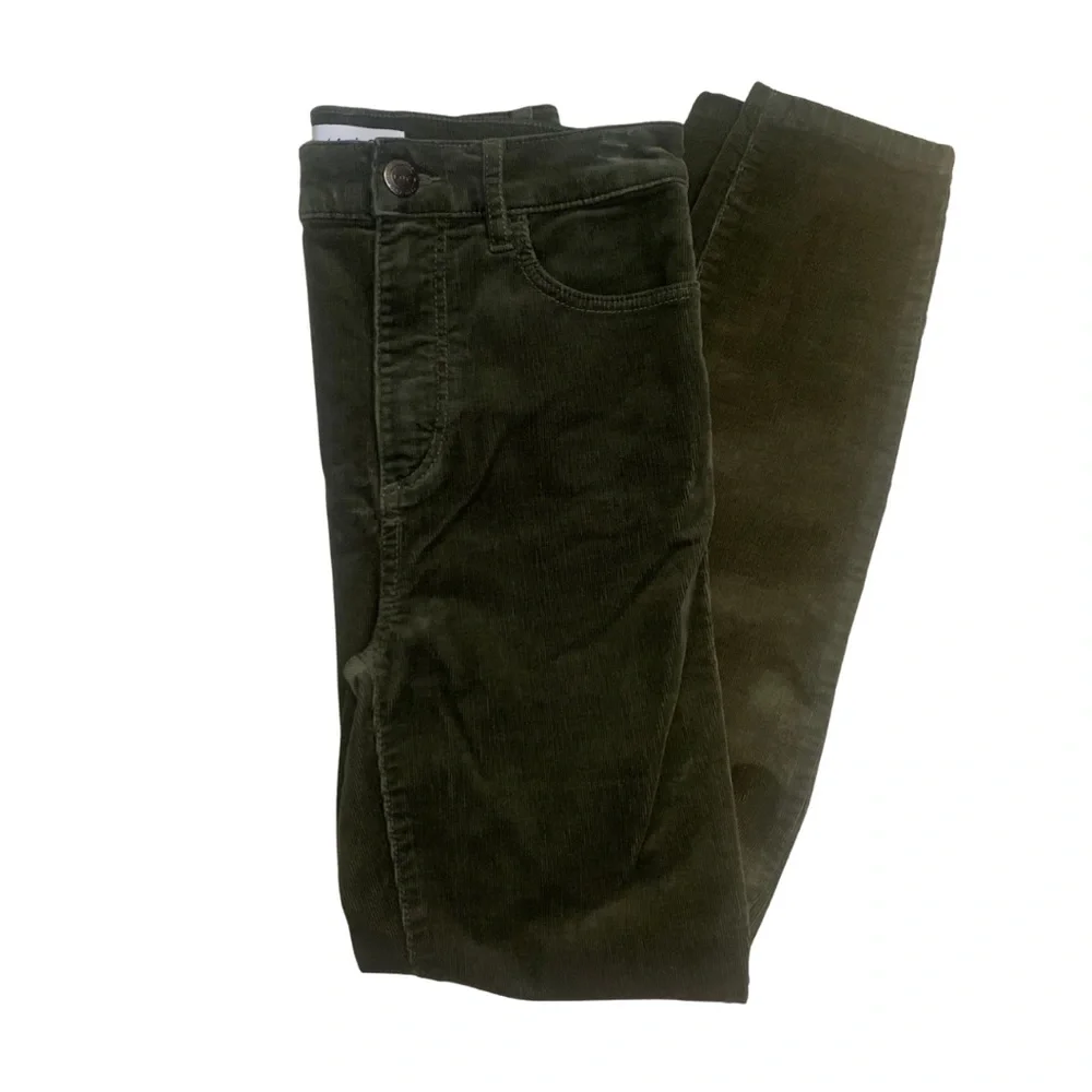 LOFT Wild Moss High Waist Skinny Corduroy Pants Size 2 / 26 Olive Military Green - Picture 8 of 12